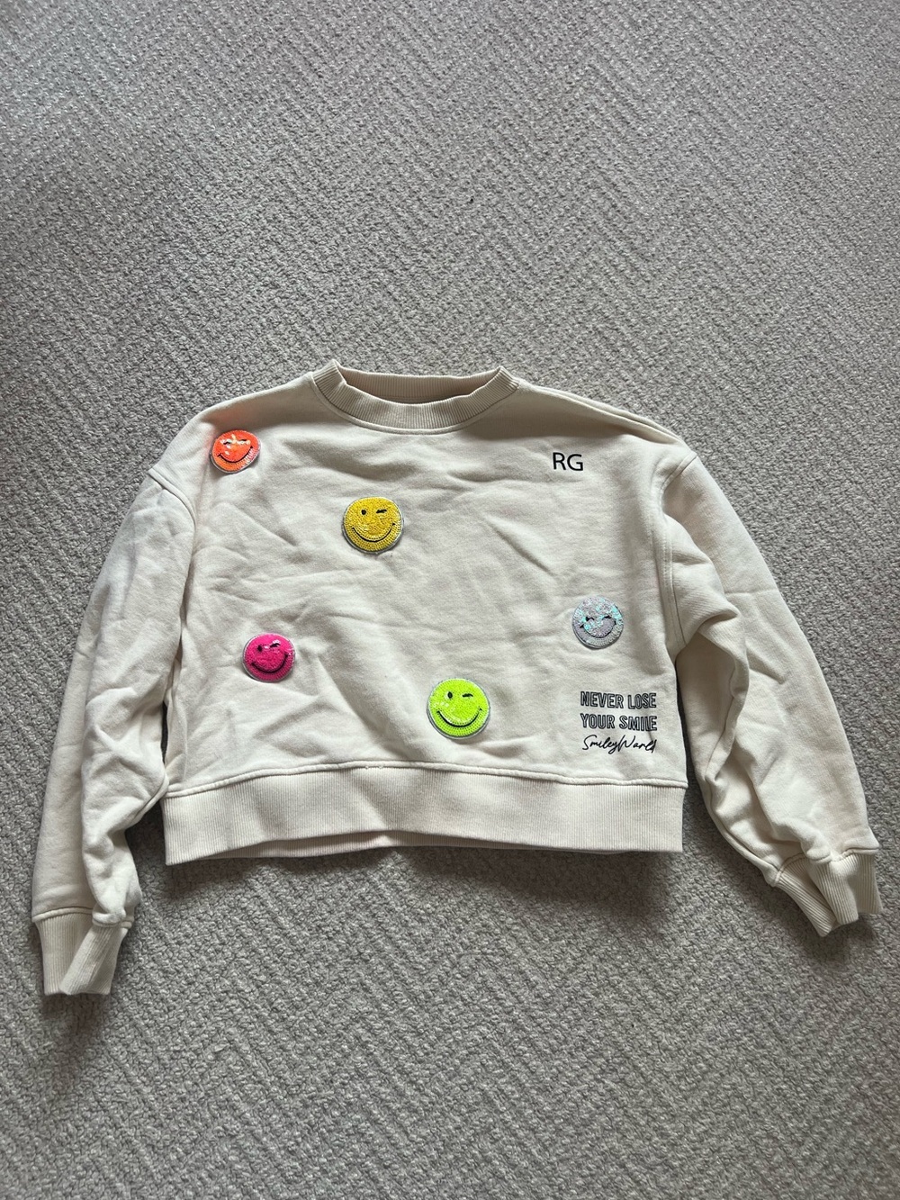Zara Sequin Smiley Sweatshirt 11/12
